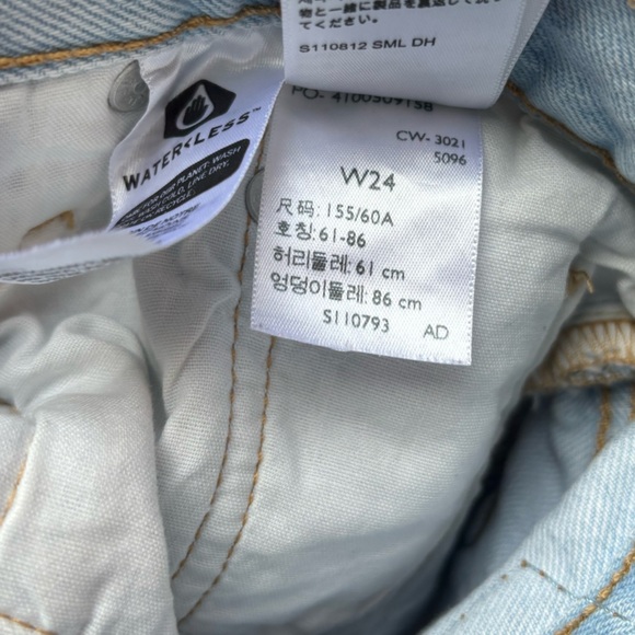 Levi's 501 Womens 24 High Rise Button Fly Frayed Hem Cut Off Blue Jean Shorts - Picture 6 of 9